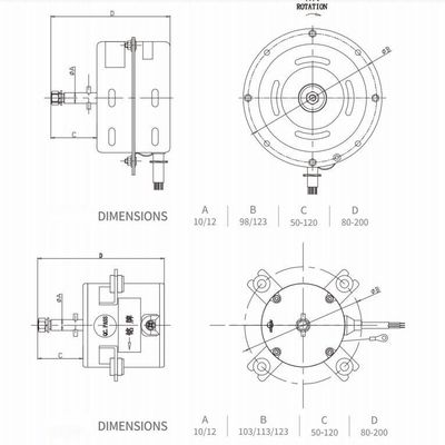 50w-200w AC BLDC Motor 230v 110v For Fan Filter Unit And Inline Fan